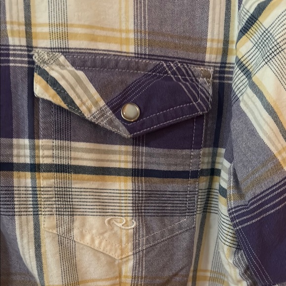 Roper Women's Western Snap Button Purple Plaid Shirt Size L - Picture 3 of 7